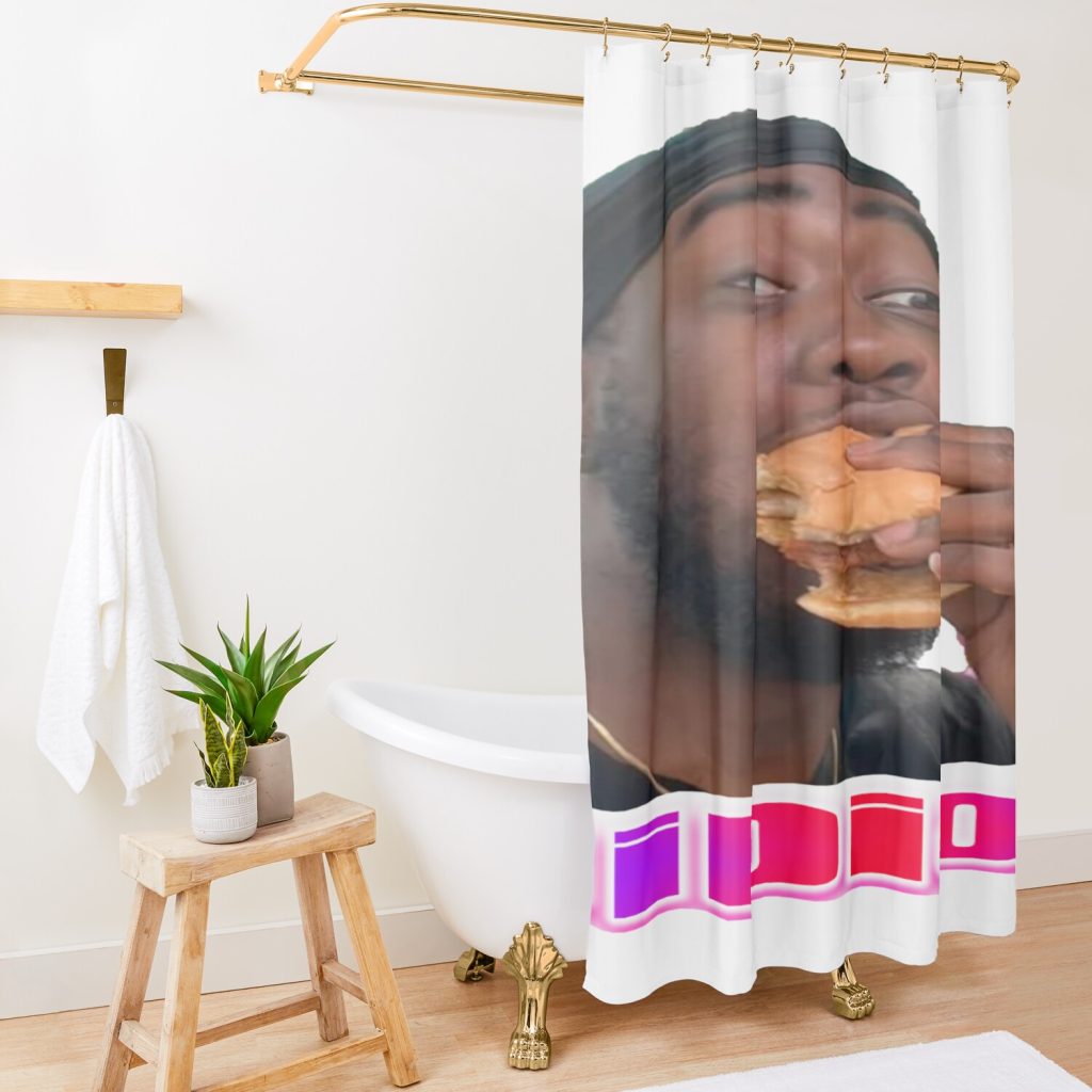 Jidion eat burger Shower curtain Official Haikyuu Merch